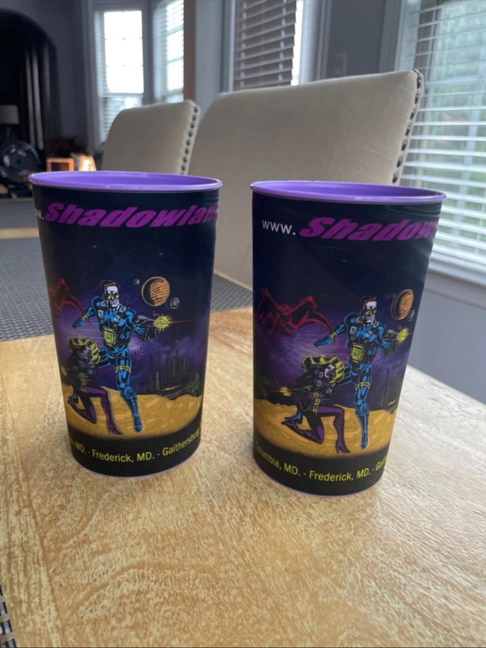 2 ShadowLand Adventures Laser Tag Souvenir Cups